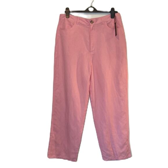 Blank NYC Pink The Baxter Ribcage Strait Leg Linen Blend Pant Size 31 - Picture 1 of 9